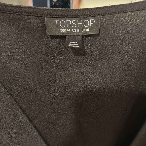 Black Topshop Ruffle Wrap front dress - Picture 2 of 3